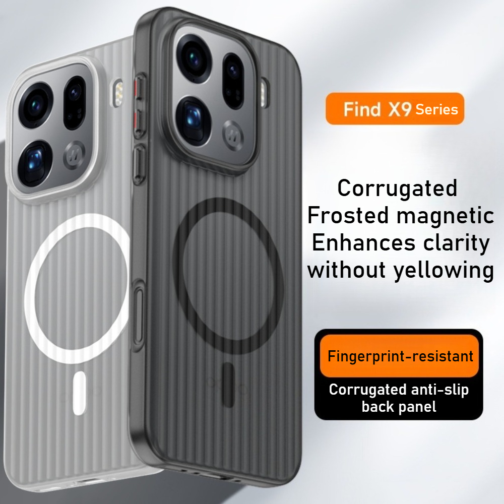 Oppo Find X8 - Casing Ponsel Magnetik Magsafe Bergaris Bergelombang