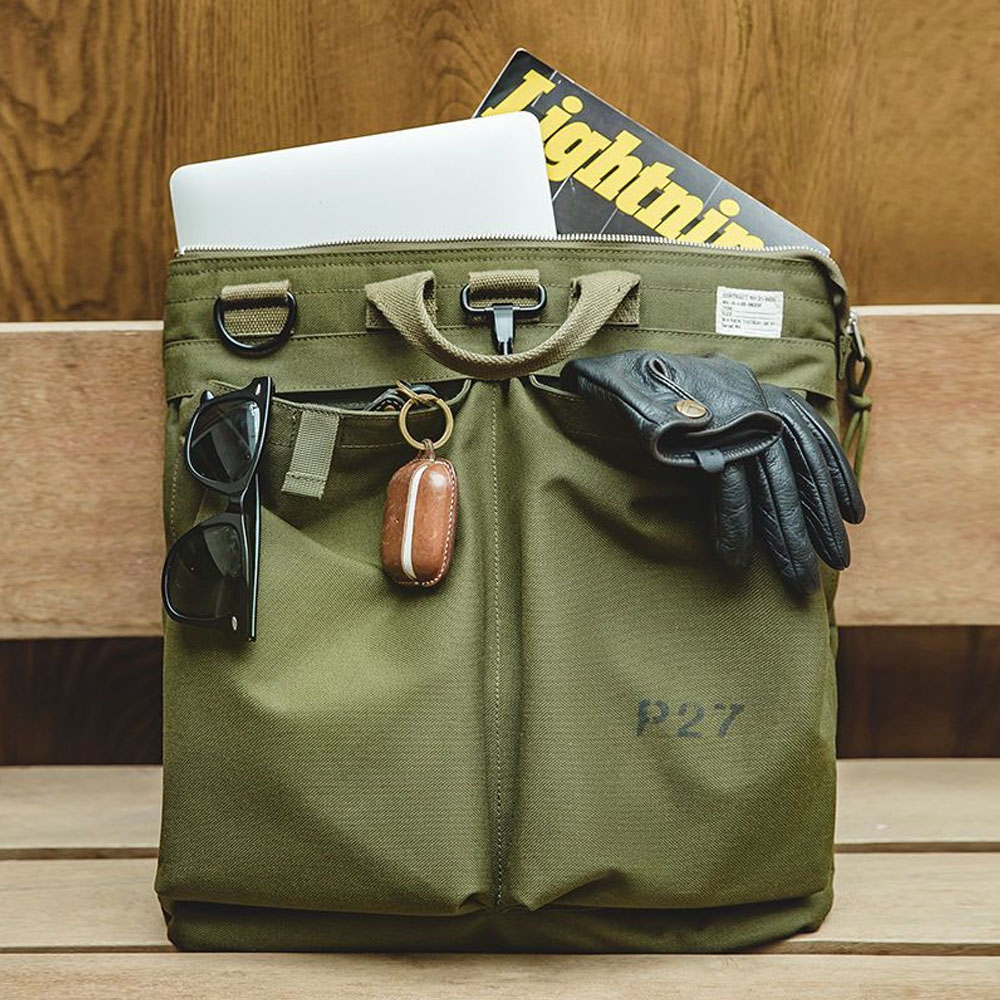 Tablet Accessories Bag - Tas Selempang Kanvas Retro untuk Helm