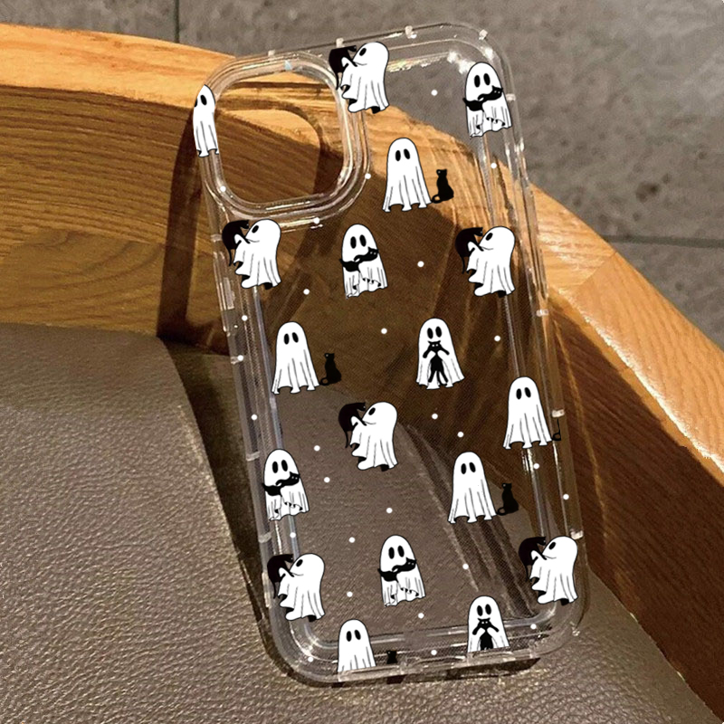 Apple Iphone 16 - Casing Bening Gambar Hantu & Bunga