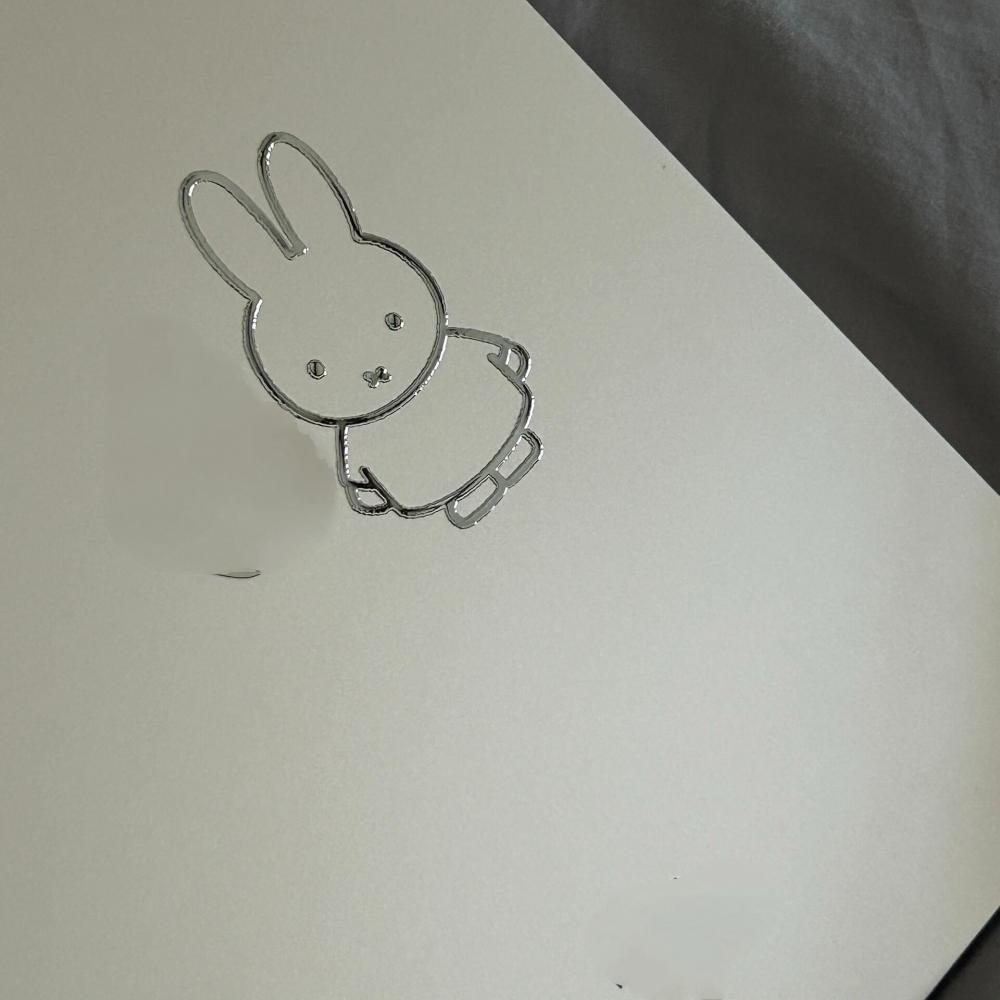 Tablet Accessories For Students - Stiker logam kelinci Miffy, stiker dekorasi