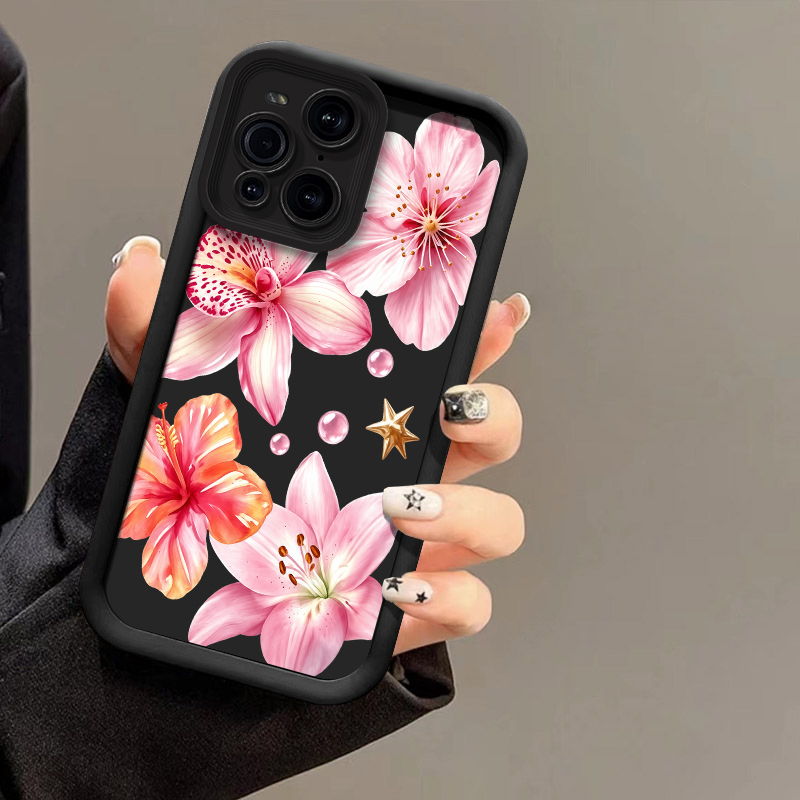 Oppo Find X8 - Casing Telepon dengan Motif Bunga Lily