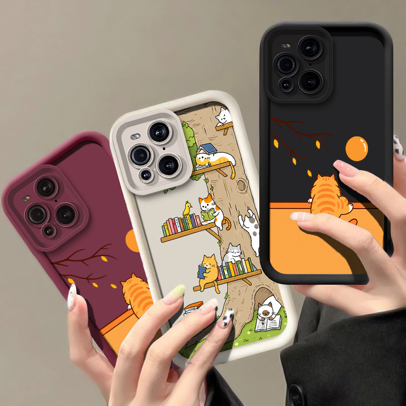 Oppo Find X8 - Casing Telepon Kartun Hewan Kucing untuk