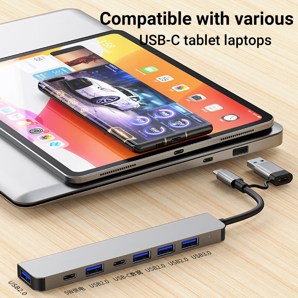 Hub Stasiun Dok USB-C & USB 7- - Tablet Accessories For Students ulasan dan harga