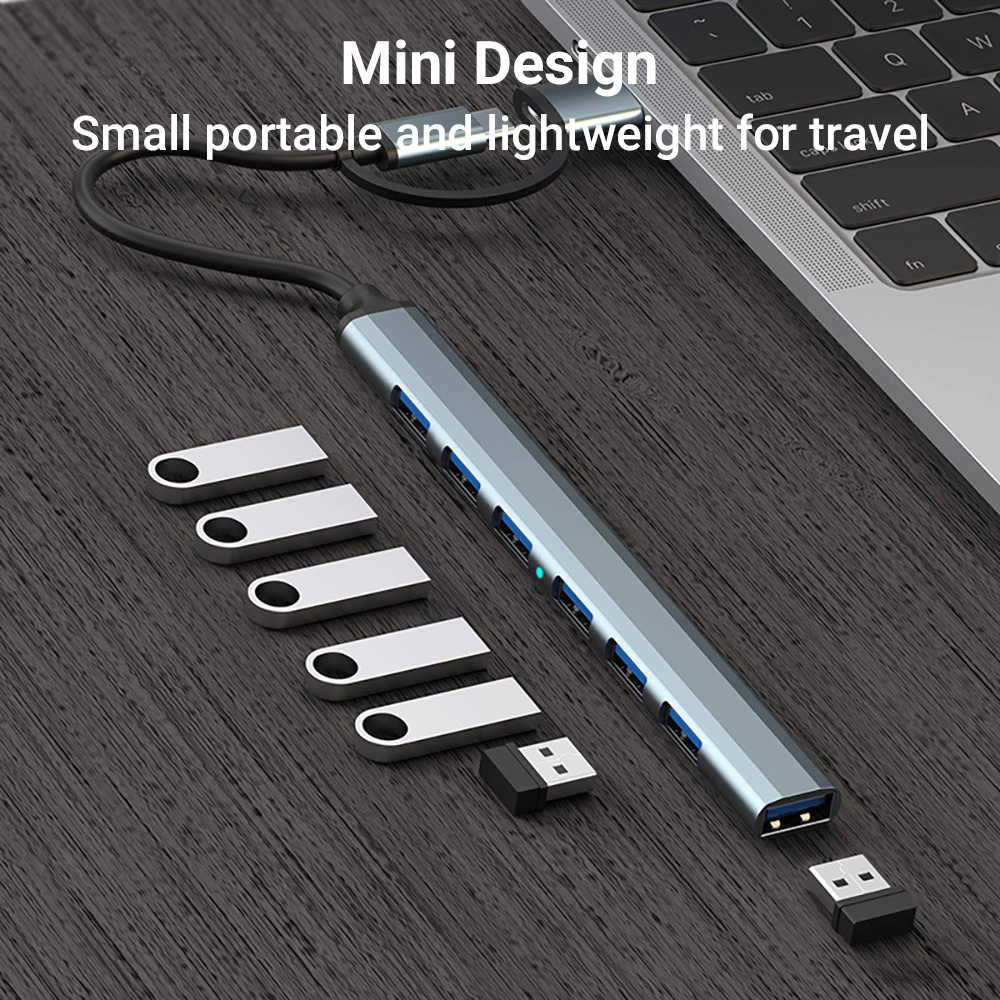 Hub Stasiun Dok USB-C & USB 7- - Tablet Accessories For Students ulasan dan harga